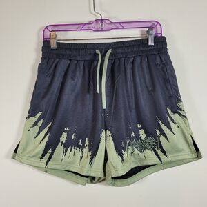 Kill Crew Muay Thai Kick Boxing  Black and Green Athletic Shorts Large NWOT